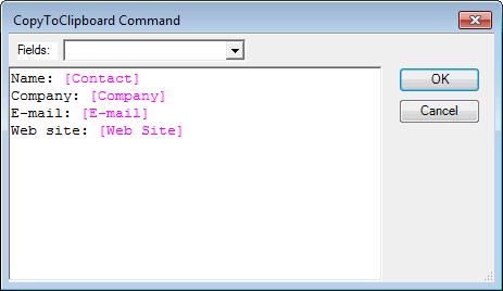The Copy Command window